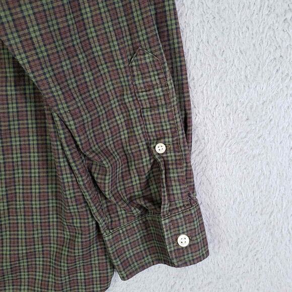 Polo Ralph Lauren Oxford Shirt Men’s Size Medium Green Red Plaid LS Button Down - Picture 6 of 9